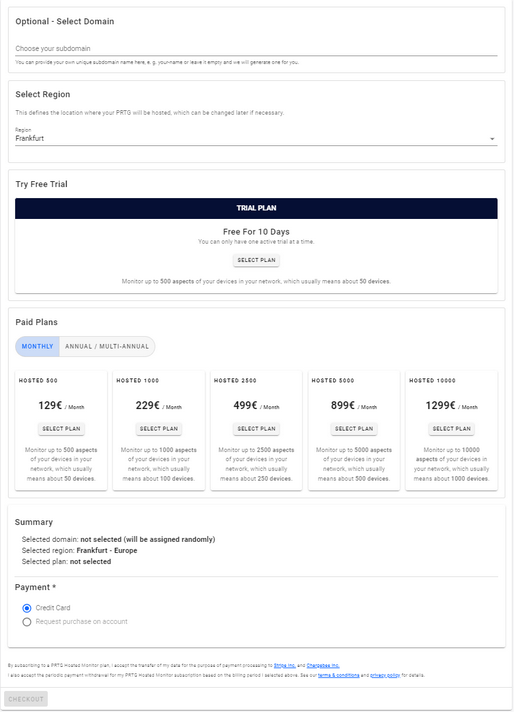 Subscription Setup Subscription Setup